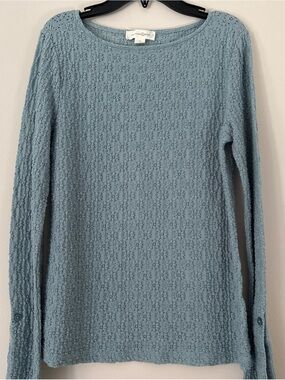 Treasure & Bond Dusty Blue Textured Knit Top